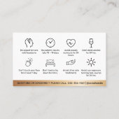 Luxus Gold Botox Filler Anleitung Nachsorge  Visitenkarte (Rückseite)