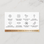 Luxus Gold Botox Filler Instruction Aftercare Bu Visitenkarte (Rückseite)