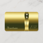 Luxus Gold Bright Schimmering Juwelen und Monogram Visitenkarte (Vorderseite)