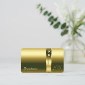 Luxus Gold Bright Schimmering Juwelen und Monogram Visitenkarte (Stehend Vorderseite)