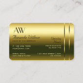 Luxus Gold Bright Schimmering Juwelen und Monogram Visitenkarte (Rückseite)