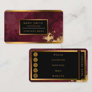 Luxus Gold Burgund Trendige Kollektion Visitenkarte