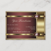 Luxus Gold Burgundy Gradient und Imitate Rhineston Visitenkarte (Rückseite)