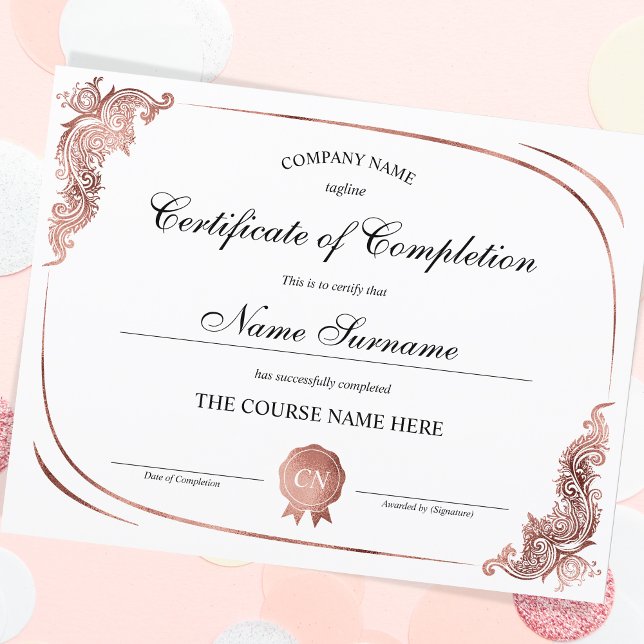 Luxus Gold Certificate of Completion Award Course (Von Creator hochgeladen)