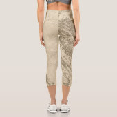 Luxus Gold Champagner Glitzer Marmor Capri Leggings (Rückseite)