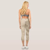 Luxus Gold Champagner Glitzer Marmor Capri Leggings (Rückseite)