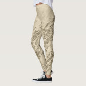 Luxus Gold Champagner Glitzer Marmor Hinzufügen Te Leggings (Links)