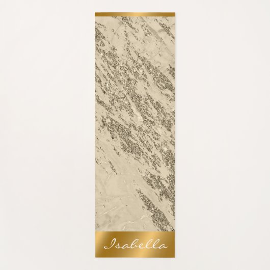 Luxus Gold Champagner Glitzer Marmor Yogamatte (Vorderseite)