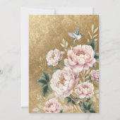 Luxus Gold Chinoiserie Floral Foto Save the Date Einladung (Rückseite)