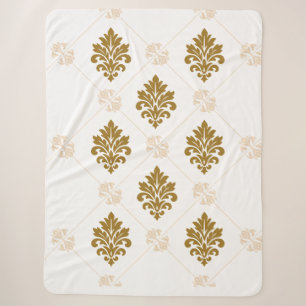 Luxus-Gold-Damask nahtloses Muster Grafik Sherpadecke