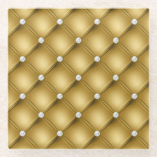 Luxus-Gold-Diamant-Tufting-Muster Glasuntersetzer