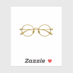 Luxus-Gold-Drahtbrille-Aufkleber Minimalistischer Aufkleber