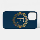 👑 Luxus Gold E Monogram Elegant Glitzer Initiale iPhone Hülle (Rückseite (Horizontal))
