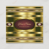 Luxus Gold Effekt mit Burgundy und Imitats Diamond Quadratische Visitenkarte (Vorderseite)