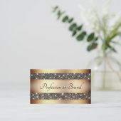 Luxus Gold Effekt mit Golden Glitzer Stars Noble Visitenkarte (Stehend Vorderseite)