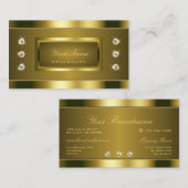 Luxus Gold Effekt mit hellen Imitaten Rhinestones Visitenkarte (Vorne/Hinten)