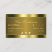 Luxus Gold Effekt mit hellen Imitaten Rhinestones Visitenkarte (Rückseite)