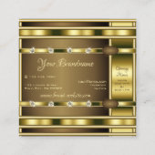 Luxus Gold Effekt mit schimmernden Imitaten Rhines Quadratische Visitenkarte (Rückseite)