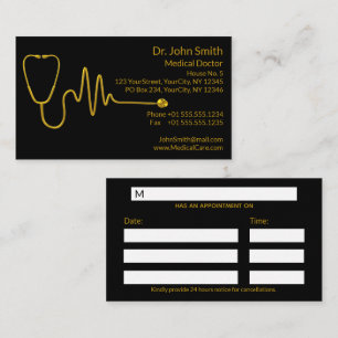 Luxus Gold EKG-Wellen-Stethoskop EKG-Leitung Mediz Terminkarte