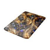 Luxus Gold Feathers und Gemstone Sparkle Muster Badematte (Schrägansicht)