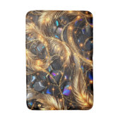 Luxus Gold Feathers und Gemstone Sparkle Muster Badematte (Vorderseite Vertikal)