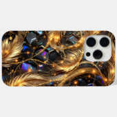 Luxus Gold Feathers und Gemstone Sparkle Muster Case-Mate iPhone Hülle (Rückseite (Horizontal))