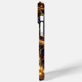 Luxus Gold Feathers und Gemstone Sparkle Muster Case-Mate iPhone Hülle (Rückseite / Links)