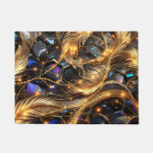 Luxus Gold Feathers und Gemstone Sparkle Muster Fußmatte (Vorderseite)