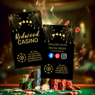 Luxus-Gold-Feuerwerk-Casino-Poker-Geschäftskarte Visitenkarte