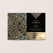 Luxus Gold Foil Black Christmas Party Einladungen (Innenseite)