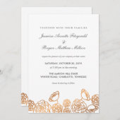 Luxus Gold Foil Floral Moderne Hochzeit Einladung (Vorne/Hinten)