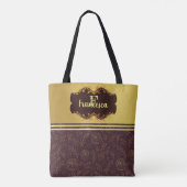 Luxus Gold Foil Glitterie Blume Name Monogram Tasche (Rückseite)