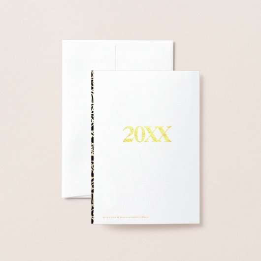 Luxus Gold Foil Schwarzes Neujahr Einladungen (Rückseite mit Umschlag)