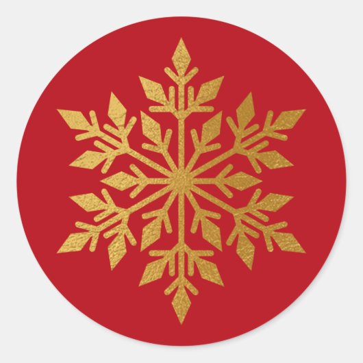 Luxus Gold Foil Snowflake Roter Umschlag Aufkleber (Vorderseite)