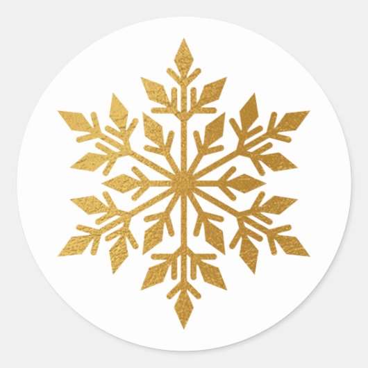 Luxus Gold Foil Snowflake Weißer Umschlag Aufklebe Runder Aufkleber (Vorderseite)