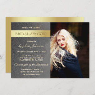 Luxus Gold Foil und Silver Brautparty Foto Einladung