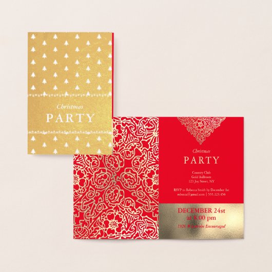 Luxus Gold Foil Weihnachten Party Einladungen (Anzeige)