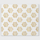 Luxus Gold Fossilien Schneeflocken Musterschein Geschenkpapier (Flach)