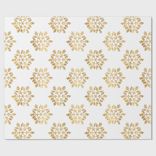 Luxus Gold Fossilien Schneeflocken Musterschein Geschenkpapier (Flach)
