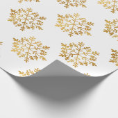 Luxus Gold Fossilien Schneeflocken Musterschein Geschenkpapier (Ecke)