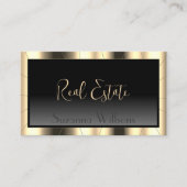 Luxus Gold Frame Dunkelgrau Stilvoll glamourös Visitenkarte (Vorderseite)