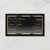 Luxus Gold Frame Dunkle Farbe Moderne mit Logo Visitenkarte (Rückseite)