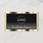 Luxus Gold Frame Dunkle Farbe Moderne mit Logo Visitenkarte (Vorderseite)