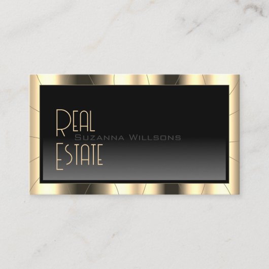 Luxus Gold Frame Dunkle Gradient Modern Luxe Glam Visitenkarte (Vorderseite)