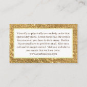 Luxus Gold Frost Glitzer Moderne Girly Visitenkarte (Rückseite)