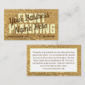 Luxus Gold Frost Glitzer Moderne Girly Visitenkarte (Vorne/Hinten)