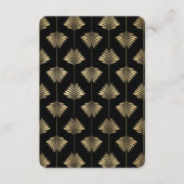 Luxus Gold Gatsby Style Hochzeitsempfang Begleitkarte (Rückseite)