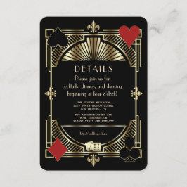 Luxus Gold Gatsby Style Hochzeitsempfang Begleitkarte