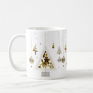 Luxus-Gold-Geometrie-Dreieck-Tannenbaum-Klassische Kaffeetasse