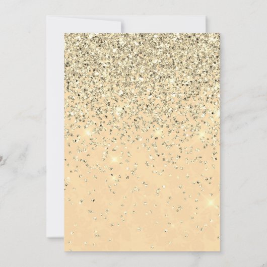 Luxus Gold Girly Glitzer Sparkle Quinceanera Einladung (Rückseite)